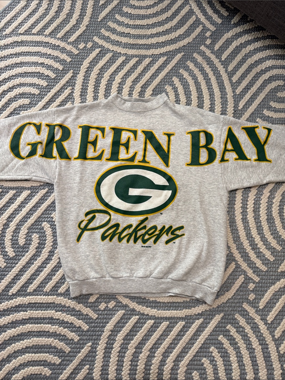 Vintage 1994 Green Bay Packers Logo 7 Sleeve Spellout Sweatshirt L